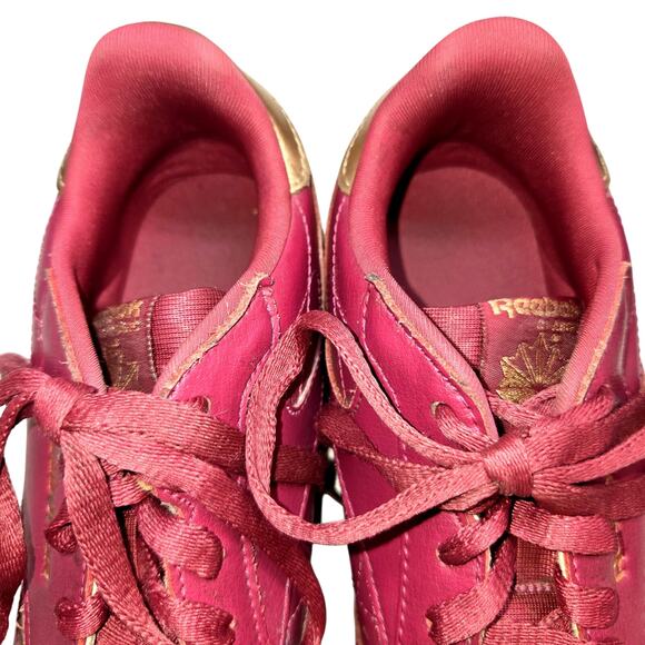 Reebok 5 Girl's Classic Leather Tennis Shoe Twisted Berry Athletic Sneaker - Picture 3 of 7